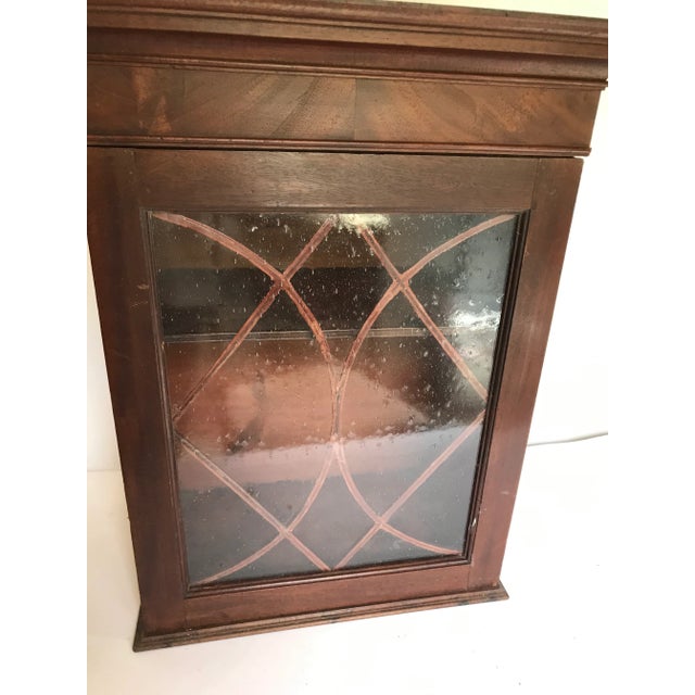 American Mahogany Hanging Bubble Glass Sliding Door Cupboard For Sale - Image 3 of 13