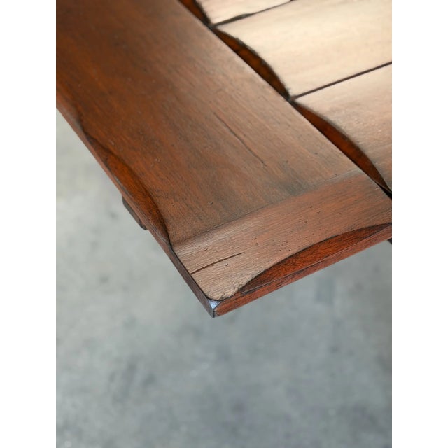 1940's Trestle Dining Table With Leaf Extensions For Sale - Image 9 of 18