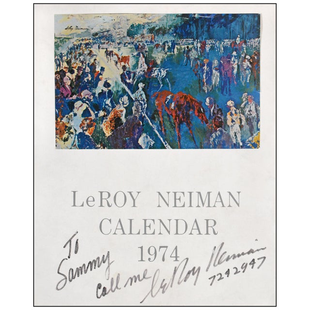 Modern 1974 LeRoy Neiman Calendar Cover Modern Blue Poster LeRoy Neiman For Sale - Image 3 of 6