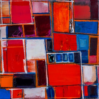 Structure 204 - Oil on Canvas by Kymm Swank For Sale