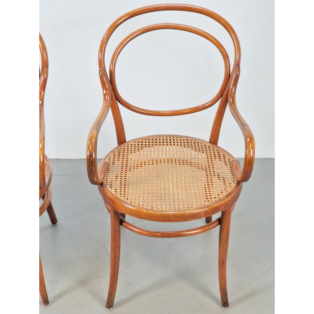 Wood Antique Bentwood Webbing Chairs by Jacob & Josef Kohn for Wiener Werkstätte, Austria, 1890s, Set of 2 For Sale - Image 7 of 13