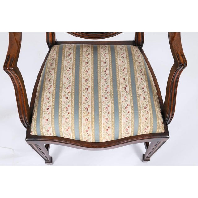 Brown Mid-Century English Harrods Shield Back Dining Chairs, Set of 12 For Sale - Image 8 of 17