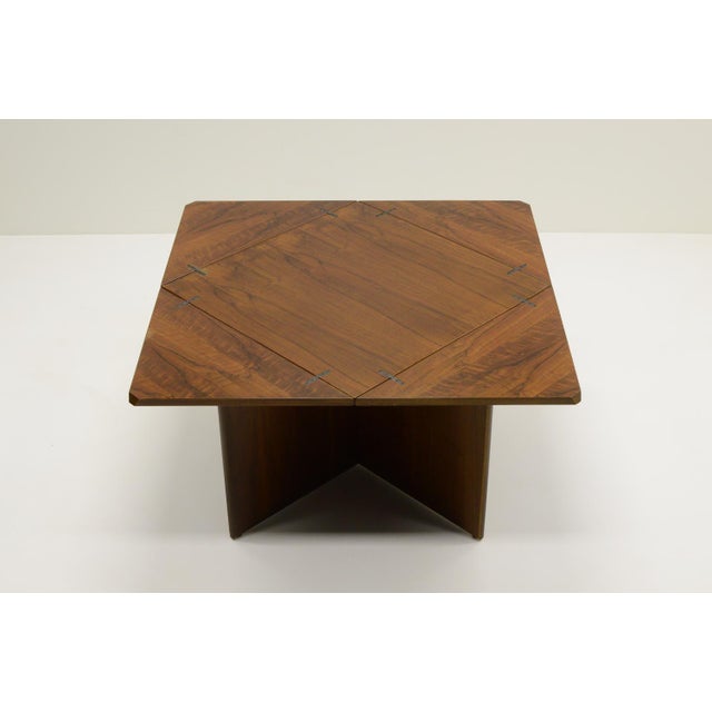Envelope dining table by vittorio Introini for Sormani, 1960s Italy. Extendable dining table in Walnut wood veneer. Small...