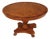 Late 20th Century Italian Made Empire Style Round Burlwood Pedestal Center Table For Sale
