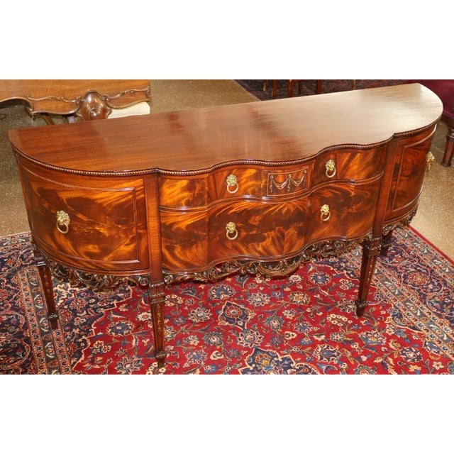 Early 20th Century Batesville Romweber Mahogany Carved Buffet Server Sideboard Dimensions : 71" Wide X 22" Deep X 37.25"...