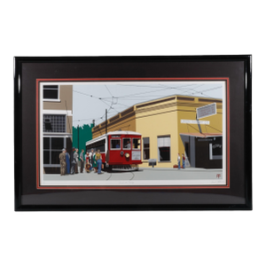 1970’s Limited Edition Serigraph “Fieldsville Trolley” by Armond Fields