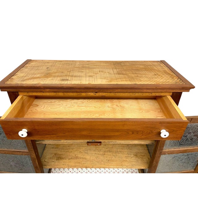 1970s 1970s Wood and Metal Pie Cabinet With Fixed Interior Shelves For Sale - Image 5 of 13