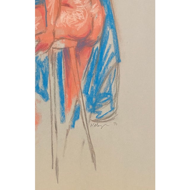 Blue and pink pastel on paper from the estate of Northwest School artist Neil Meitzler (1930 - 2009). Signed and dated...