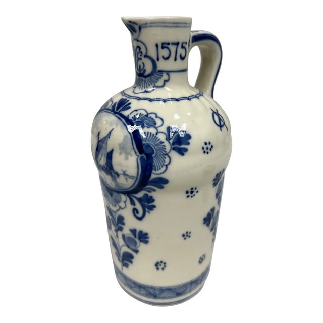 Vintage Ervin Lucas Bols Delft Blue Decanter Jug For Sale