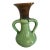 Vintage German Green and Brown Drip Glaze Double Handle Vase, Marked Germany 850 For Sale