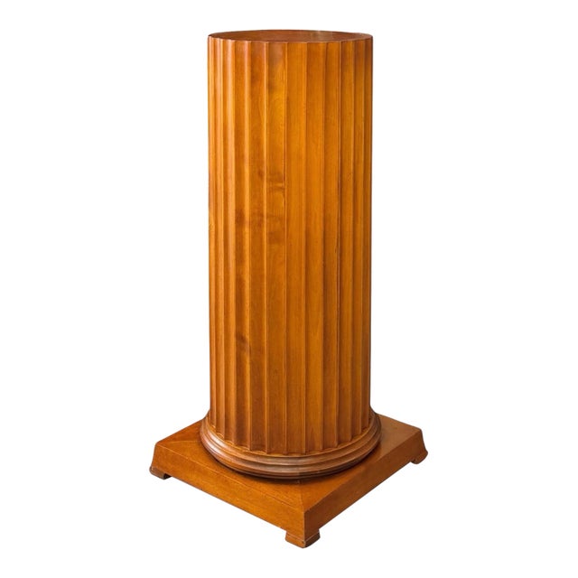 Mid-20th Century Neoclassical Fruitwood Pedestal by Baker For Sale