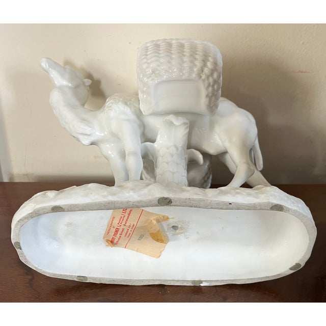 Antique 19th Century Continental Blanc De Chine Porcelain Camel Table Centerpiece Vase With Two Baskets for Flowers For Sale - Image 16 of 18