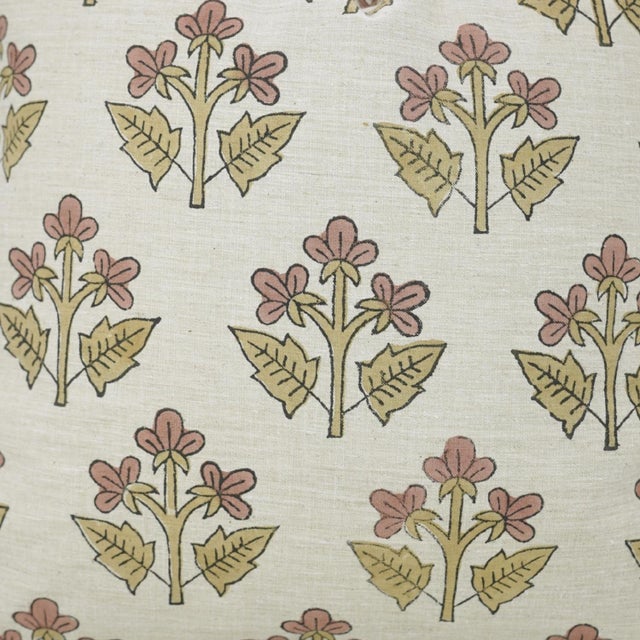 Fabdivine Linen Blend Block Print Pillow Cover – Chahat Design 12x20 Decorative Lumber Cushion For Sale - Image 6 of 7