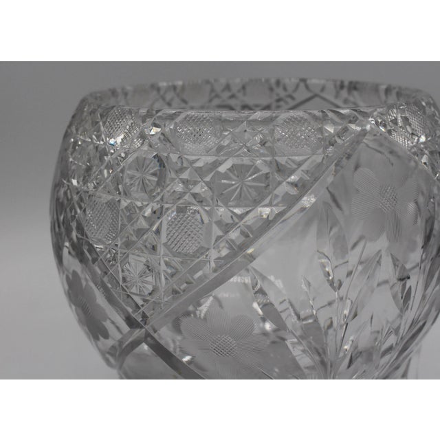 1900 - 1909 Circa 1900 American Brilliant Cut Glass Footed Rose Bowl For Sale - Image 5 of 8