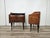Art Deco Bedside Tables in Walnut Burl with Mirrored Shelves and Brass Handles, 1950, Set of 2 For Sale - Image 4 of 18