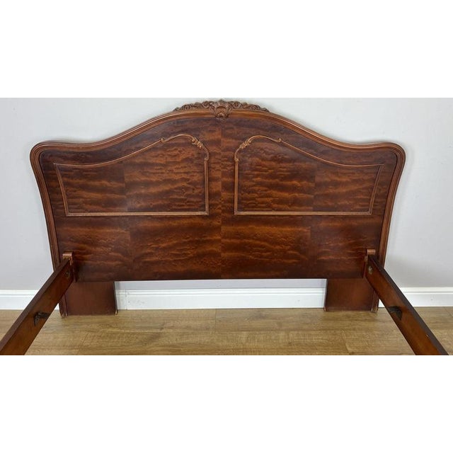 Vintage French Louis XVI King Size Bed Frame with Carved Headboard For Sale - Image 5 of 18