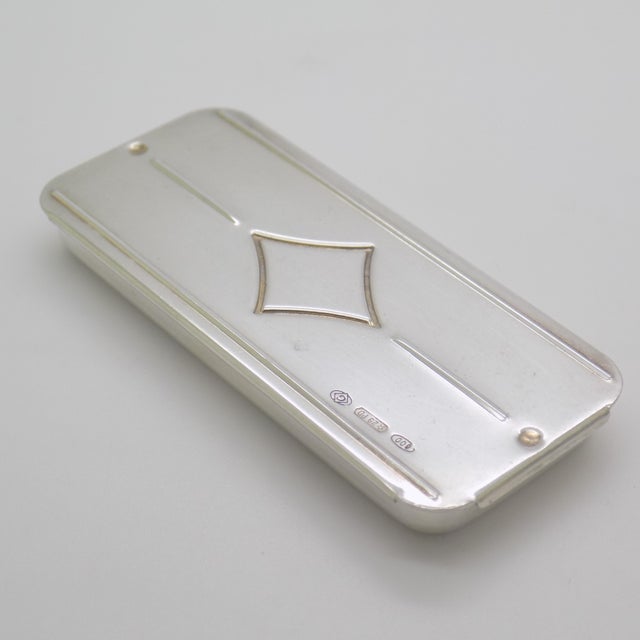 Vintage Italian Genuine Silver 800 Rectangular Pill Box by Greggio, 1970s For Sale - Image 3 of 14