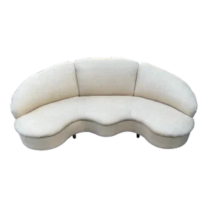 1990s Custom Made Vintage Curved Sofa