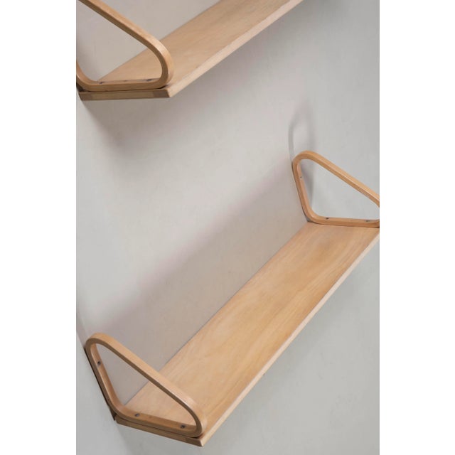 Artek Model 112B Shelves attributed to Alvar Aalto for Artek, 1960s, Set of 2 For Sale - Image 4 of 9