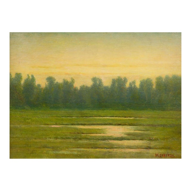 American Tonalist Landscape Painting “Valley of the Oise” by William Sartain For Sale