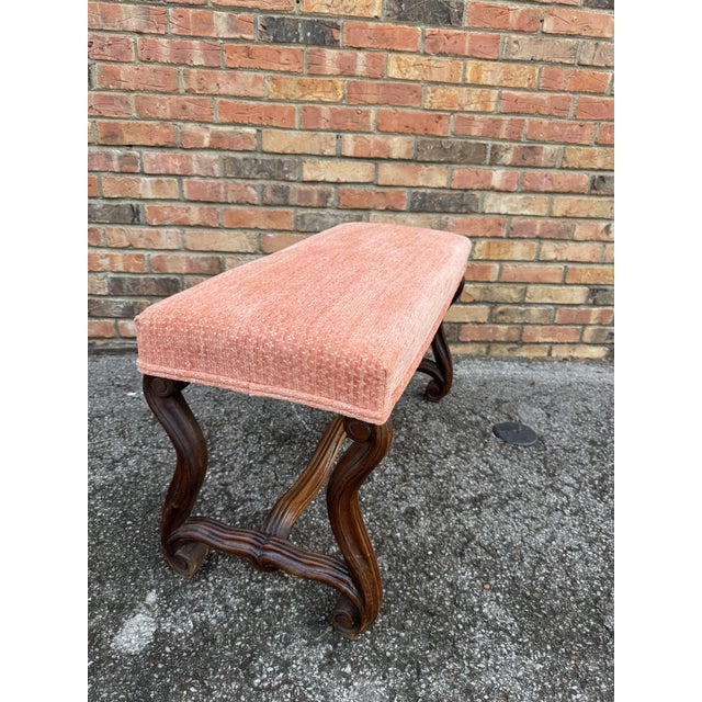 1900 - 1909 Antique French Bench With New Upholstery For Sale - Image 5 of 10