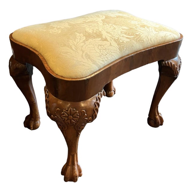 Mid 18th Century George II Walnut Stool Property of Nelson a Rockefeller & John.D.R For Sale