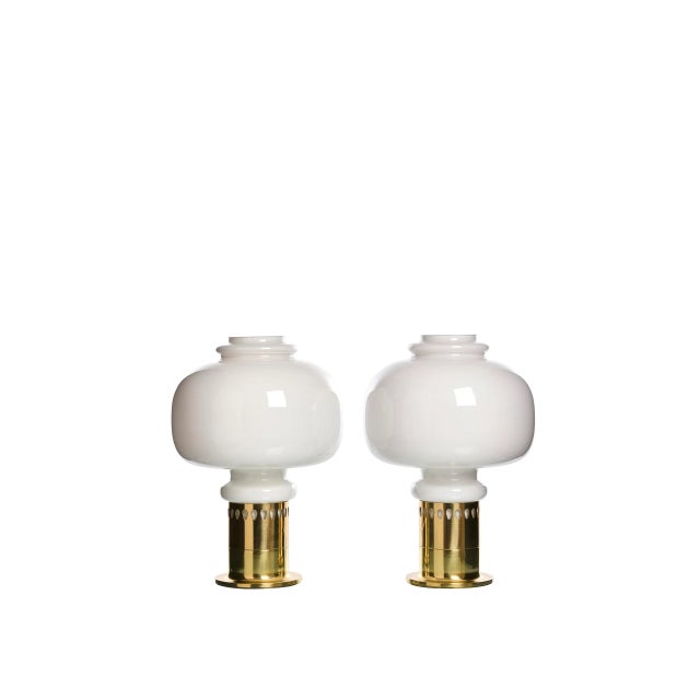 Table Lamps in Brass and Glass from Hans-Agne Jakobsson Ab Markaryd, Sweden, 1960s, Set of 2 For Sale - Image 5 of 5