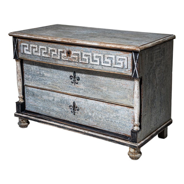 Antique Biedermeier Hand-Painted Commode, 1820 For Sale