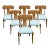 1990s Mid-Century-Style Klismos Chairs With Upholstered Seats - Set of 6 For Sale