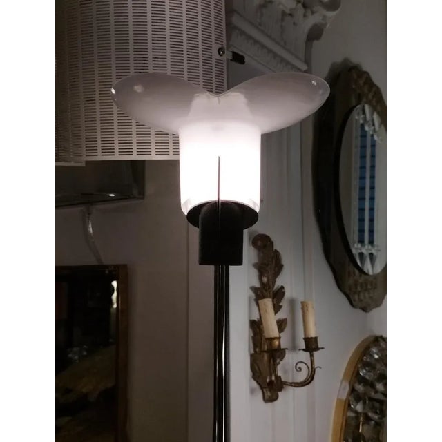 Black Italian Opaline Glass Floor Lamp by Venini for Veluce, 1980s For Sale - Image 8 of 9