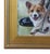 Corgi Dog portrait study, acrylic painting on artist panel. Included are the antiqued gold wood frame and hanging...