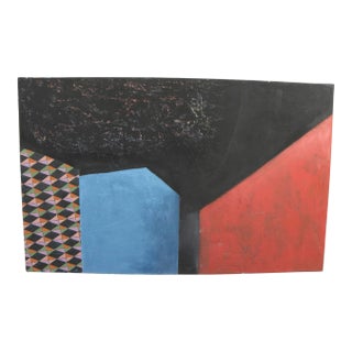 1980s Large Abstract Contemporary Painting by Exhibited Artist Cass Shaw For Sale