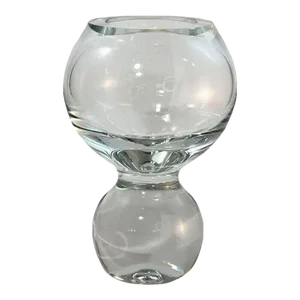 1980s Post-Modern Polish Art Glass Double Bubble Ball Bud Vase by Studio Nova