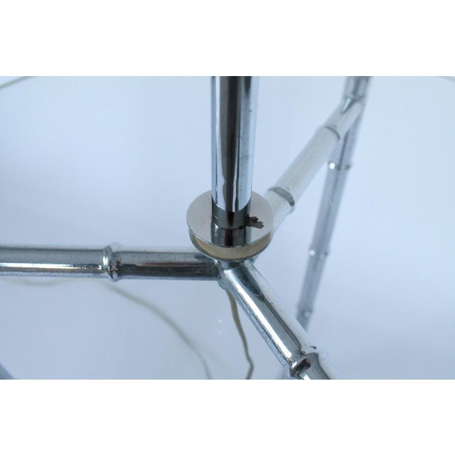 Chrome Mid-Century Chrome & Lucite Faux Bamboo Floor Lamp For Sale - Image 8 of 11