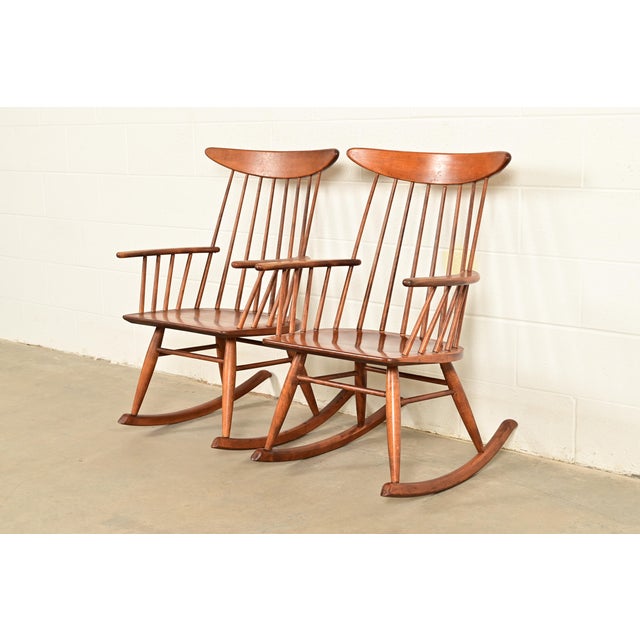 Russel Wright for Conant Ball Solid Birch Rocking Chairs | Pair For Sale - Image 14 of 14