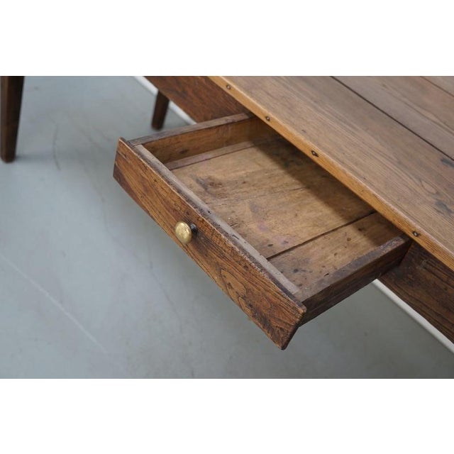 Large 19th Century French Rustic Elm Farmhouse Dining Table For Sale - Image 9 of 17