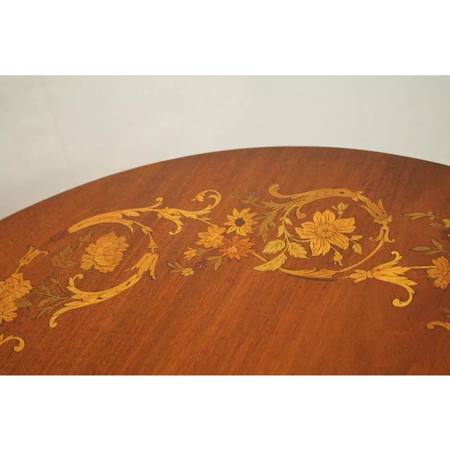 1920s Hepplewhite Inlaid Side End Center Table With Bottom Shelf, C.1920's For Sale - Image 5 of 10