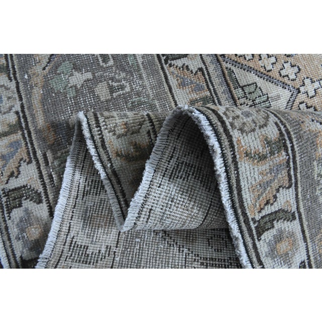 1960s Vintage Persian Handmade Wool Cotton Grey Area Rug For Sale - Image 10 of 11