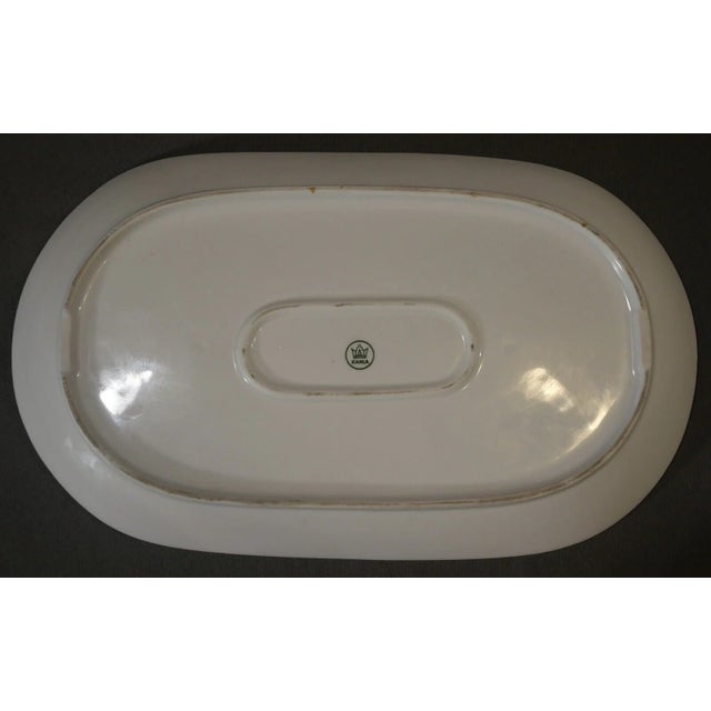 Traditional Vintage Circa 1970 German Kahla Porcelain Sturgeon Fish Motif Oblong Oval Platter For Sale - Image 3 of 4