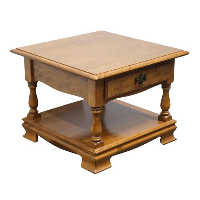 Ethan Allen Ethan Allen Heirloom Nutmeg Maple Colonial Early American 26" Square Accent End Table 10-8625 For Sale - Image 4 of 12