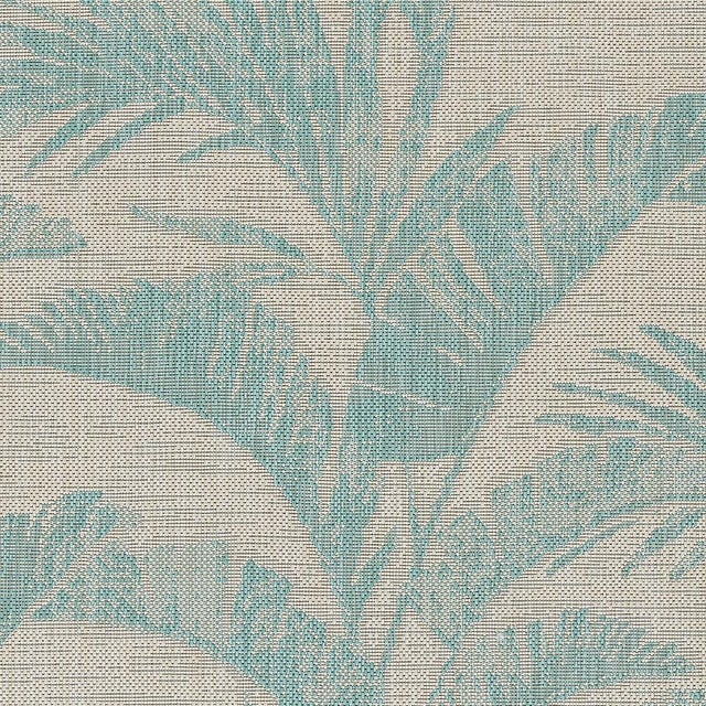 Aqua Momeni Contemporary Indoor/Outdoor Riviera Palm Rug in Aqua, 8' x 10' For Sale - Image 8 of 9