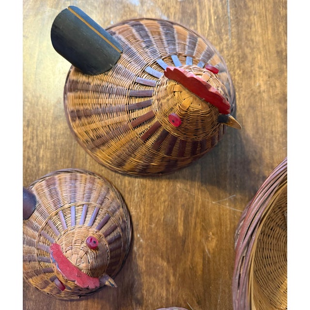 Chestnut Boho Shanghai Weave Chicken Baskets For Sale - Image 8 of 12