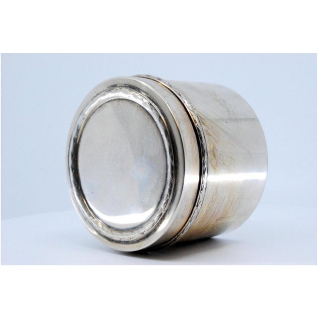 Silver Tea Box with Beaded Border and Removable Lid, in Very Good conditions. Designed 1890 to 1919 This piece has an...