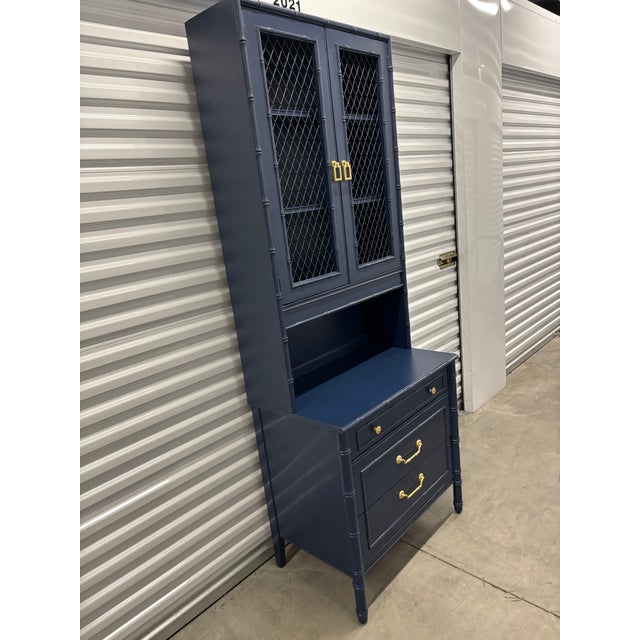 Thomasville Late 20th Century Two-Piece Coastal Style Chest/Hutch by Thomasville For Sale - Image 4 of 12