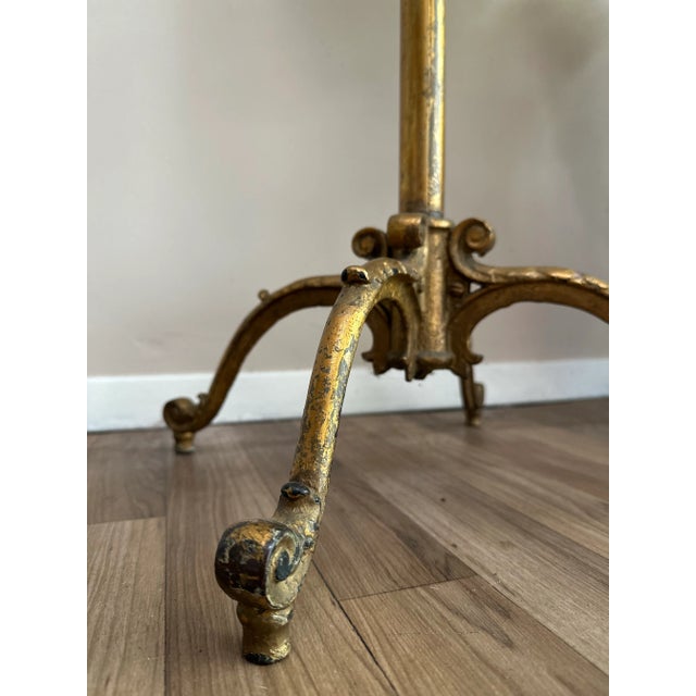 Late 19th Century Antique Victorian Gilt Metal Gentleman’s Shaving Stand With Beveled Mirror For Sale - Image 5 of 8