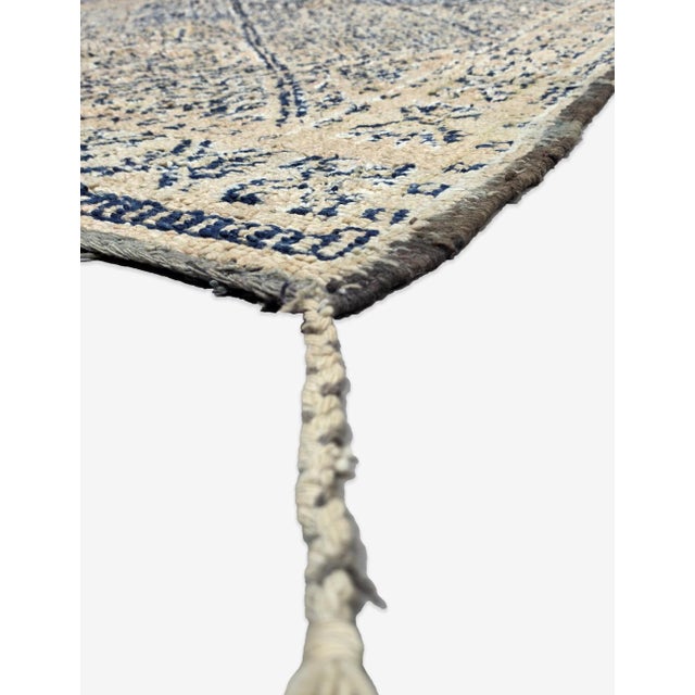 Mid-Century Modern Vintage Beni Mguild Ivory and Blue Rug - 10.3 X 6.4 Ft For Sale - Image 3 of 6