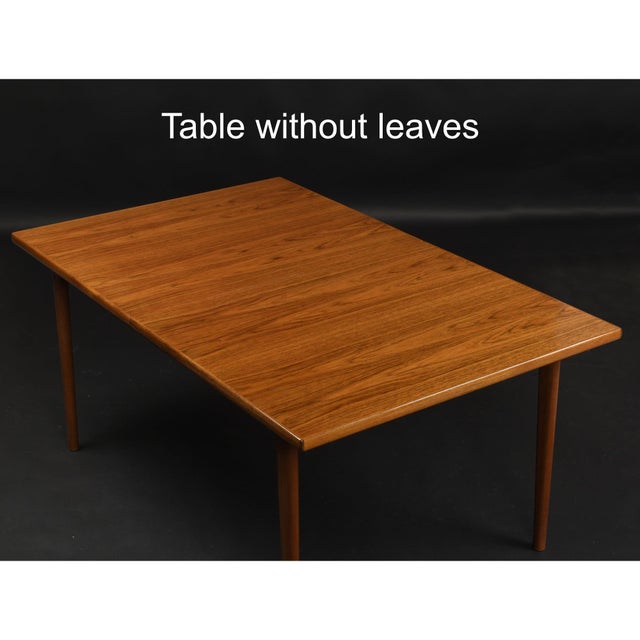 1960s Danish Modern Teak Expanding Rectangle Dining Table Vintage 1960s For Sale - Image 5 of 17