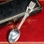 Art Deco Nice Hunting Shotgun Armorial Coat of Arms Trophy Antique Sterling Silver Spoon With Leather Presentation Box For Sale - Image 3 of 12