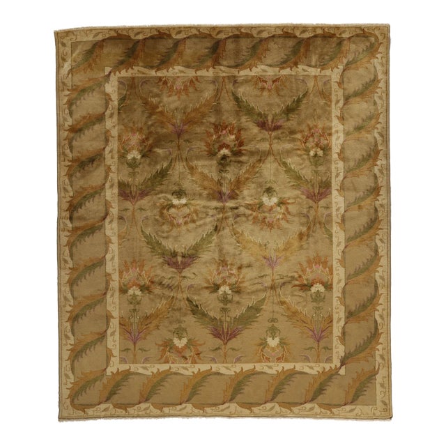 Vintage Turkish Oushak Rug - 07'11 X 09'08 For Sale