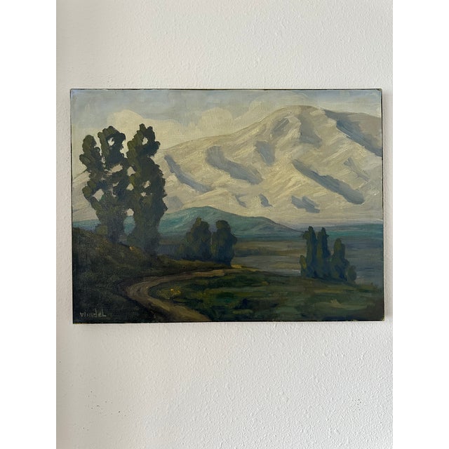 Fabulous Vintage Mid-Century Signed Plein Air Landscape Oil Painting. Gorgeous tonal coloration. Earthy, rich and neutral....